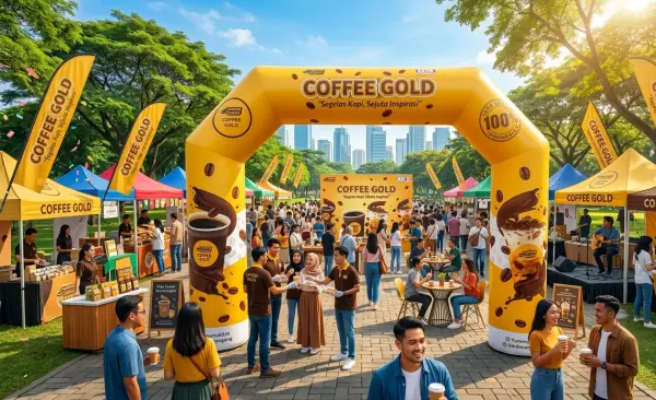 Balon Gate Bengkulu untuk menandai identitas saat promosi produk.