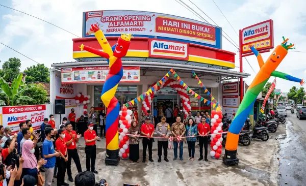 Balon Sky Dancer Promosi Bengkulu untuk acara grand opening.