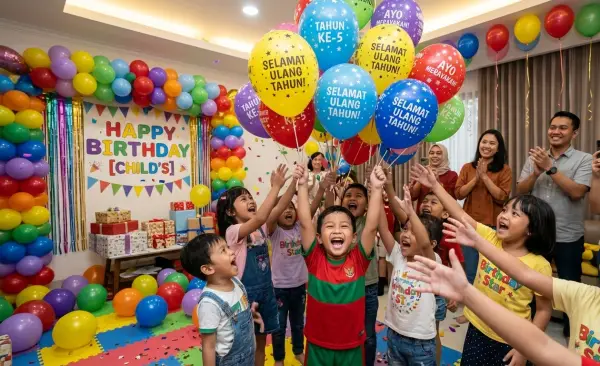 Balon Promosi Samarinda memeriahkan acara ulang tahun.