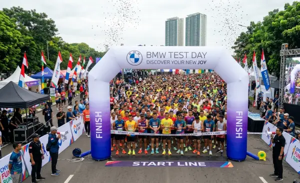 Balon Promosi Samarinda untuk area start finish event fun run.
