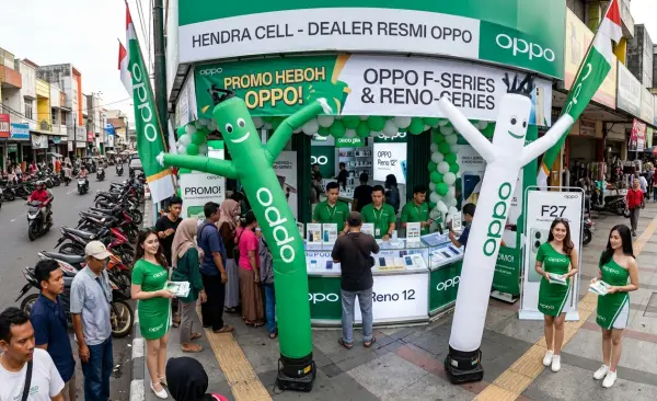 Balon Promosi Samarinda menambah daya tarik saat kegiatan promosi.