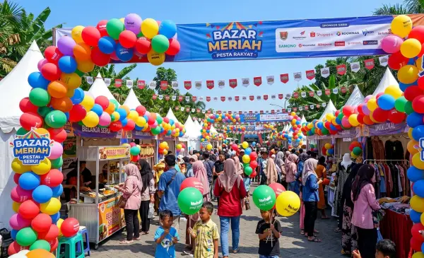 Balon Sablon Banda Aceh menjadi hiasan dia stand bazar.