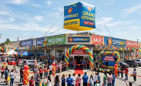Balon Udara Balikpapan untuk grand opening supermarket.