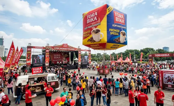 Balon Udara Banda Aceh menambah daya tarik produk saat kegiatan promosi.