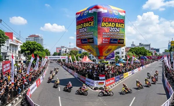 Balon udara Bengkulu sebagai penanda tempat event balap road race.