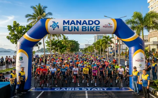 Sebagai penanda garis start acara Manado Fun Bike.