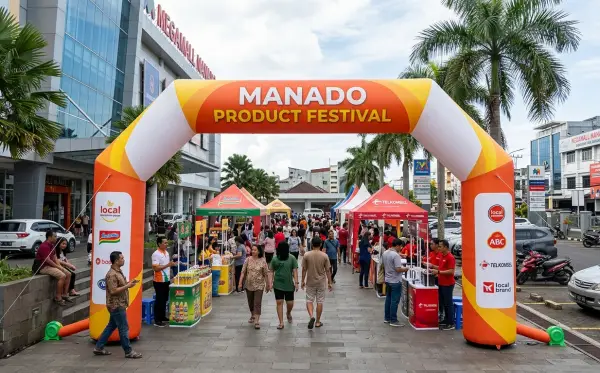 Untuk menyambut pengunjung Manado Product Festival.