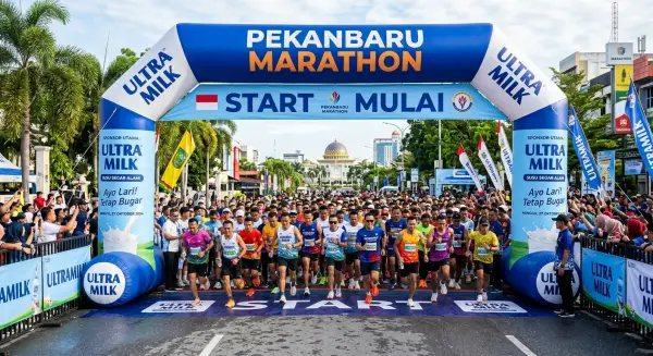 balon promosi pekanbaru saat untuk garis start lari marathon