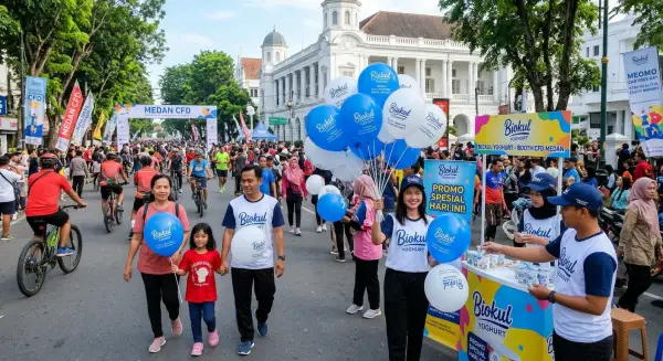 balon promosi pekanbaru saat digunakan untuk promosi produk baru