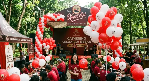 balon sablon pekanbaru saat dipakai memeriahkan acara gathering perusahaan