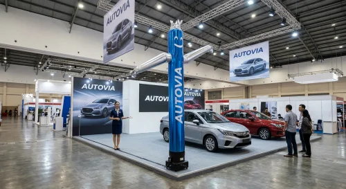 balon sky dancer karawang dipasang untuk promosi otomotif