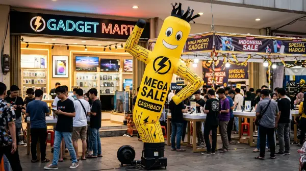 balon sky dancer padang digunakan untuk menarik perhatian pembeli