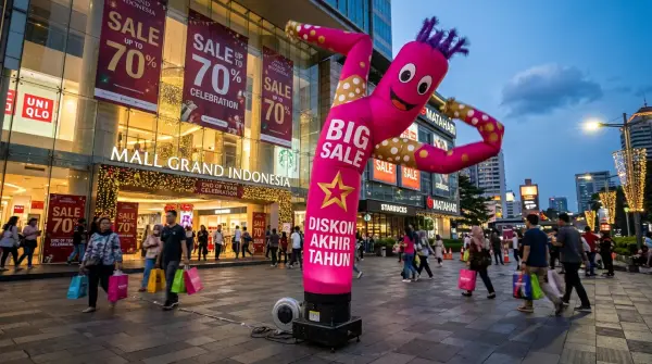 balon sky dancer semarang digunakan pihak mall untuk menarik pengunjung