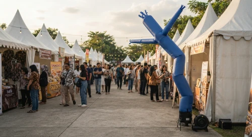 balon sky dancer tangerang di pasang di event