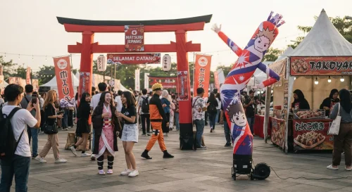 balon sky dancer tangerang digunakan di event buadaya