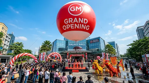 balon udara bekasi digunakan untuk promo pembukaan mall baru