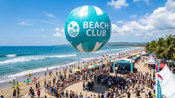 balon udara medan pada acara beach club