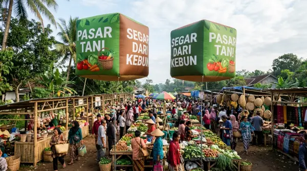 balon udara pekanbaru berada di pasar segar kota pekanbaru