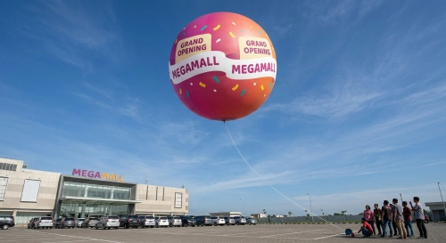 balon udara semarang dipasang di gran opening atau pembukaan mall