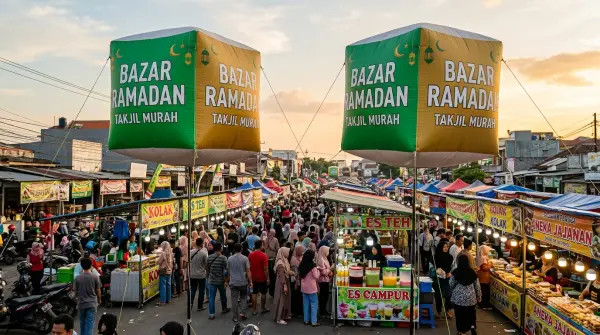 balon udara surabaya saat digunakan di bazaar ramadhan